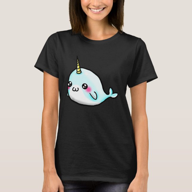 Cute Girls   Narwhal T Shirt (Framsida)