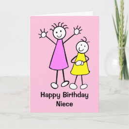 Cute Girls Niece Rosa Grattis på födelsedagen Card Kort