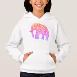 Cute Girls Patterned Elephant Pullover Hoodie T Shirt