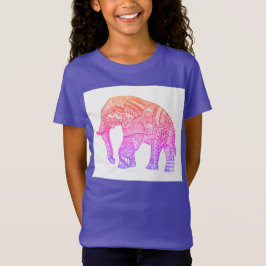 Cute Girls Patterned Elephant T-Shirt