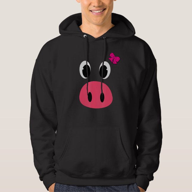 Cute Girls Pig Costume  Halloween Costume Pig Hoodie (Framsida)