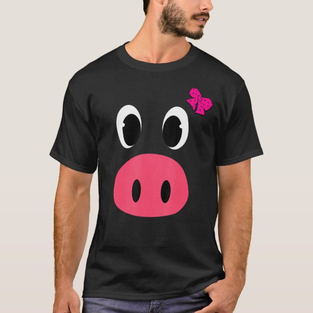 Cute Girls Pig Costume  Halloween Costume Pig T Shirt (Framsida)