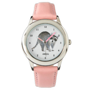 Cute Girls Raccoon Animal Kids Wildlife Woodland Armbandsur