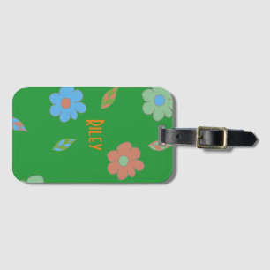 Cute Girls Retro Flower Bagagebricka
