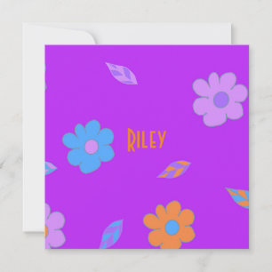 Cute Girls Retro Flower Julkort