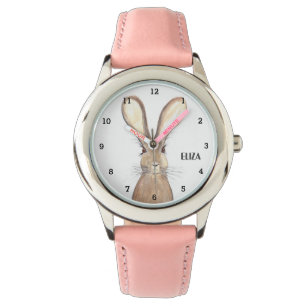 Cute Girls Rosa Bunny Rabbit Animal Kids Watch Armbandsur