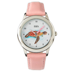 Cute Girls Rosa Sea Turtle Animal Kids Armbandsur