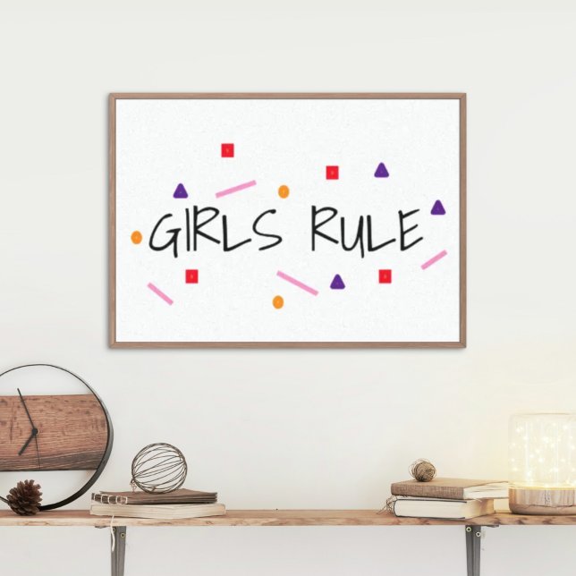Cute Girls Rule Funny Geometric Mönster Canvastryck (Skapare uppladdad)