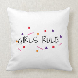 Cute Girls Rule Funny Geometric Mönster Kudde