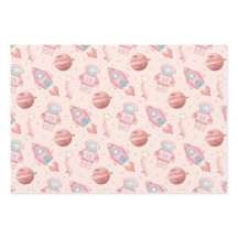 Cute Girls Space Birthday Pink Astronaut