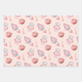 Cute Girls Space Birthday Pink Astronaut