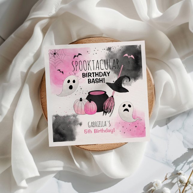 Cute Girls Spooktacular Halloween Birthday Pappersservett (Skapare uppladdad)
