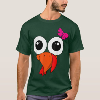 Cute Girls Turkey Costume Thanksgiving Girl Turke T Shirt