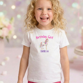 Cute Girls Unicorn Birthday  T Shirt