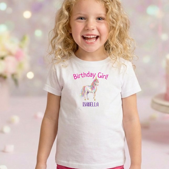 Cute Girls Unicorn Birthday  T Shirt (Skapare uppladdad)