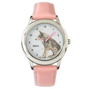 Cute Girls Varg Animal Kids Wildlife Woodland Armbandsur