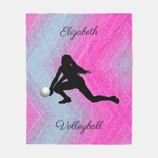 Cute Girls Volleyball Pastel Fleece Blanket (Framsidan)