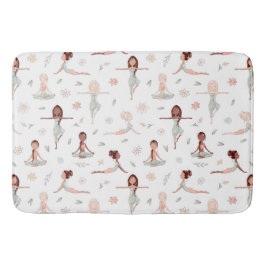 Cute Girls Zen Yoga Meditation Andlig Namaste Badrumsmatta
