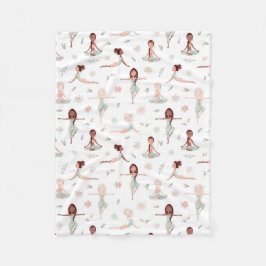 Cute Girls Zen Yoga Meditation Andlig Namaste Fleecefilt