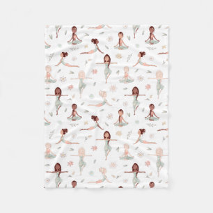 Cute Girls Zen Yoga Meditation Andlig Namaste Fleecefilt