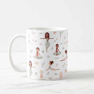 Cute Girls Zen Yoga Meditation Andlig Namaste Kaffemugg
