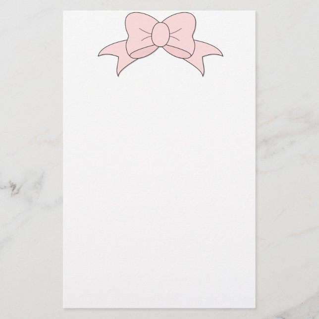 Cute Girly Baby Rosa Bow Brevpapper (Framsida)