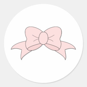 Cute Girly Baby Rosa Bow Runt Klistermärke
