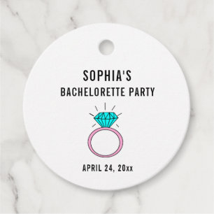 Cute Girly Bachelorette Party Bröllop Ring Gåvor Etiketter