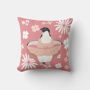 Cute Girly Ballerina Penguin Kudde