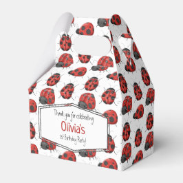 Cute Girly Black Red Watercolor Ladybug Mönster Presentaskar