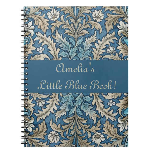 Cute Girly Blommigt Art nouveau Tapet Mönster Anteckningsbok (Framsidan)