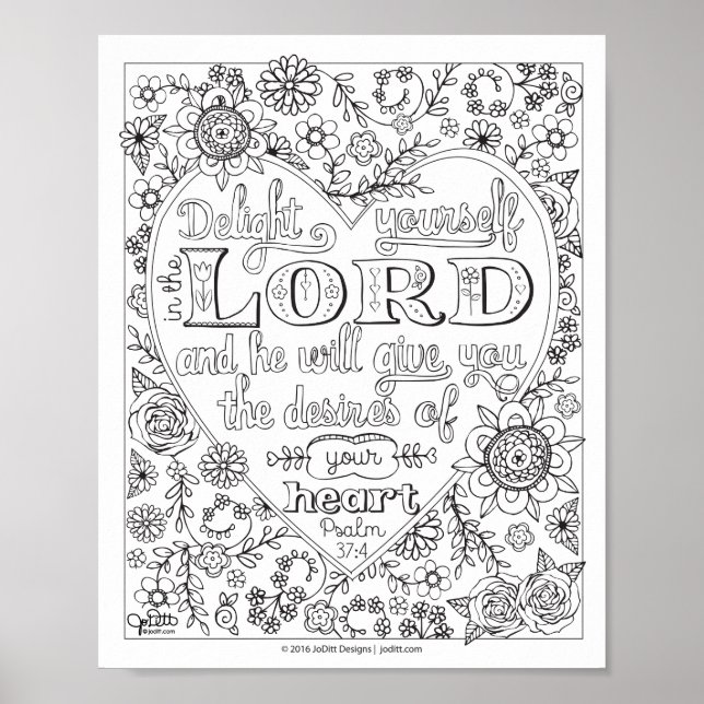 Cute Girly Blommigt Christian Scripture Bible Vers Poster (Framsidan)