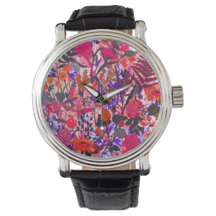 Cute girly-blommor mönster armbandsur