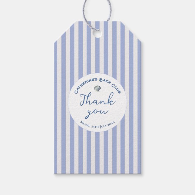 Cute Girly Blue Coastal Cowgirl Rand Tack Presentetikett (Framsidan)