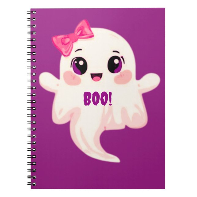Cute girly Boo! Ghost Anteckningsbok (Framsidan)
