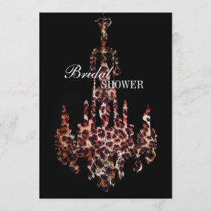 Cute girly chic leopard print chandelier inbjudningar