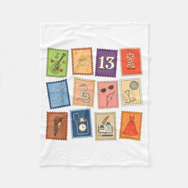 Cute Girly Christmas Pajama Music Album Stamp Aest Fleecefilt (Framsidan)