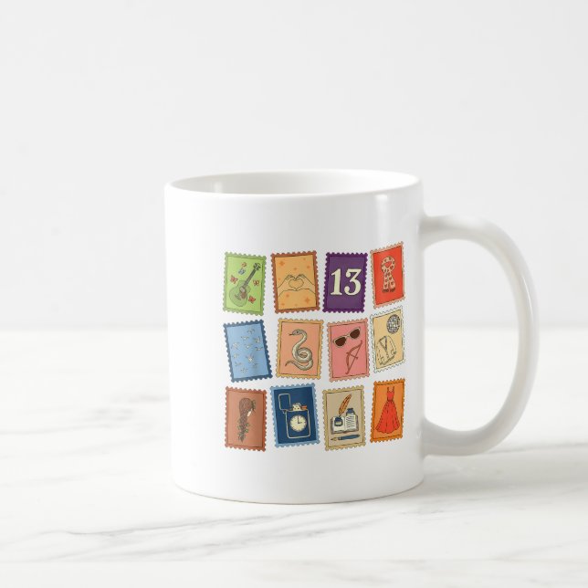 Cute Girly Christmas Pajama Music Album Stamp Aest Kaffemugg (Höger)