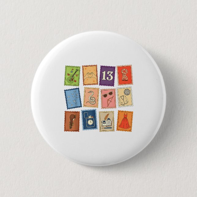 Cute Girly Christmas Pajama Music Album Stamp Aest Knapp (Framsida)