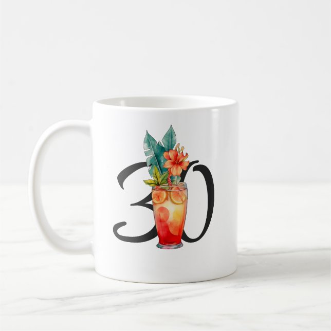 Cute Girly Cocktail Birthday Kaffemugg (Vänster)