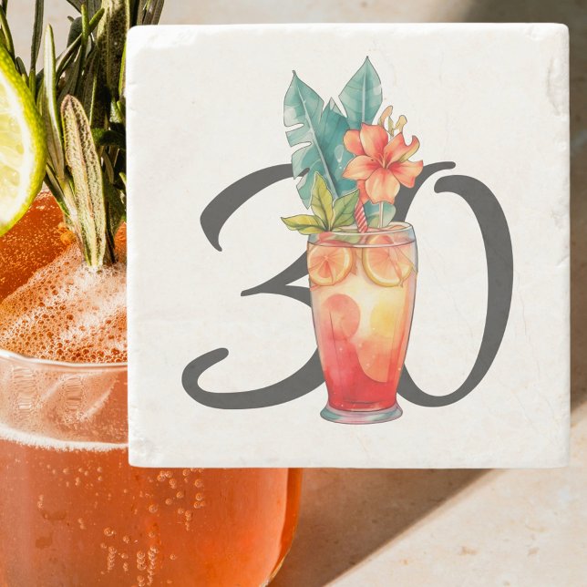 Cute Girly Cocktail Birthday Stenunderlägg (Skapare uppladdad)