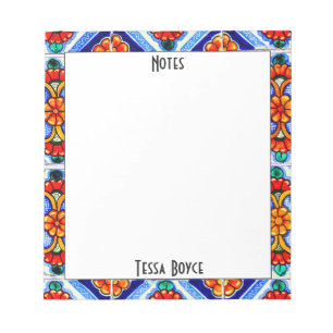 Cute Girly Colorful Abstrakt Art Monogrammed Anteckningsblock