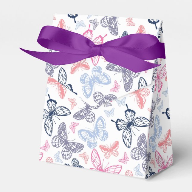 Cute Girly Colorful Butterfly Illustration Mönster Presentaskar (Framsidan Sidan)