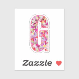 Cute Girly Colorful Floral Initial Letter G Klistermärken