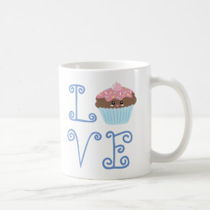 Cute Girly Colorful Kawaii Sweet Kärlek Cuptårta Kaffemugg