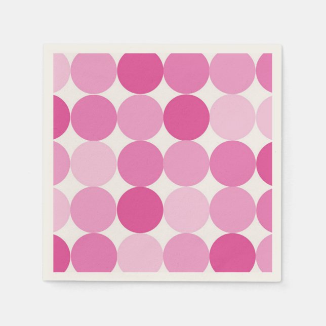 Cute Girly Elegant Rosa Polka dots Pappersservett (Framsidan)