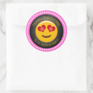 Cute Girly Emoji Birthday Tack Runt Klistermärke