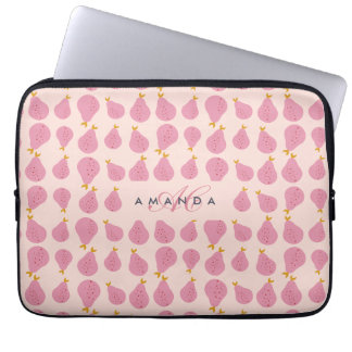 Cute Girly Feminine Pear Monogrammed inledande gåv Laptop Fodral