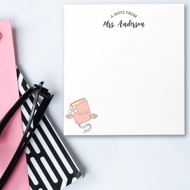 Cute Girly Funny Retro Bok Back to school Anteckningsblock (Skapare uppladdad)