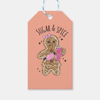 Cute girly gingerbread plates presentetikett